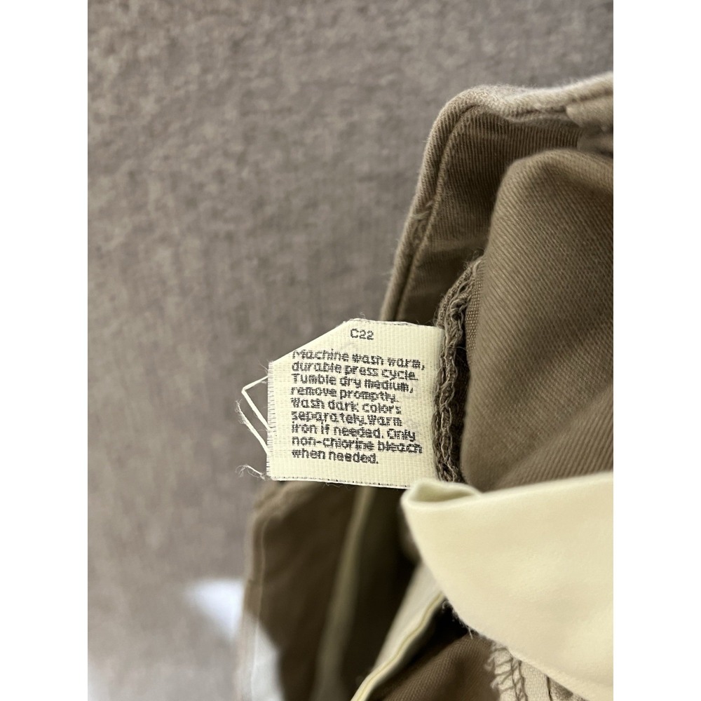 Vintage Haggar Casuals Pleated Chino Pants Men Sz 34x32 Brown Cotton Pockets USA - Picture 5 of 10